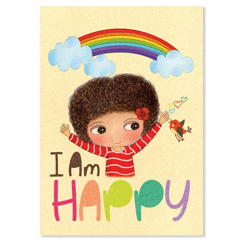 Affirmation Print I Am Happy, Affirmation Wall Art, Affirmation Poster, Children's Positive Affirmations, Daily Affirmations for Kids image 3