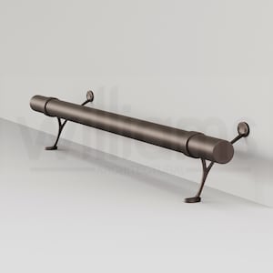 Oil Rubbed Bronze Bar Foot Rail Kit | Combination Bracket | Flush End Cap | Home Bar Accessories & Décor