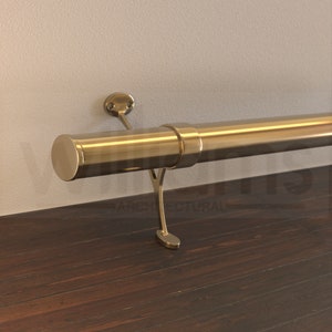 Polished Brass Bar Foot Rail Kit | Combination Bracket | Flush End Cap | Home Bar Accessories & Décor