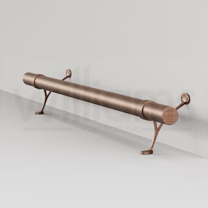Antique Copper Bar Foot Rail Kit | Combination Bracket | Flush End Cap | Home Bar Accessories & Décor