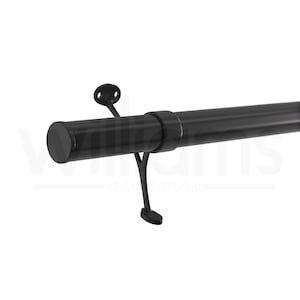 Matte Black Handrail Kit with Saddle Bracket and Flush End Caps | Accessories & Décor