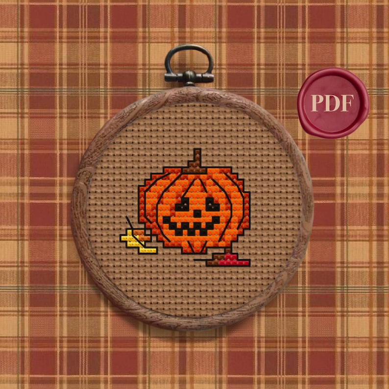 Vintage Jack O Lantern Cross Stitch Pattern - Downloadable PDF Small ...