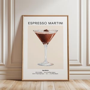 Espresso Martini Kunstdruck | Italienischer Cocktail | Küche Wand Dekor | Kaffee Wand Kunst | Trendige Cocktail Kunst | Hausbar Dekor | Alkohol Poster