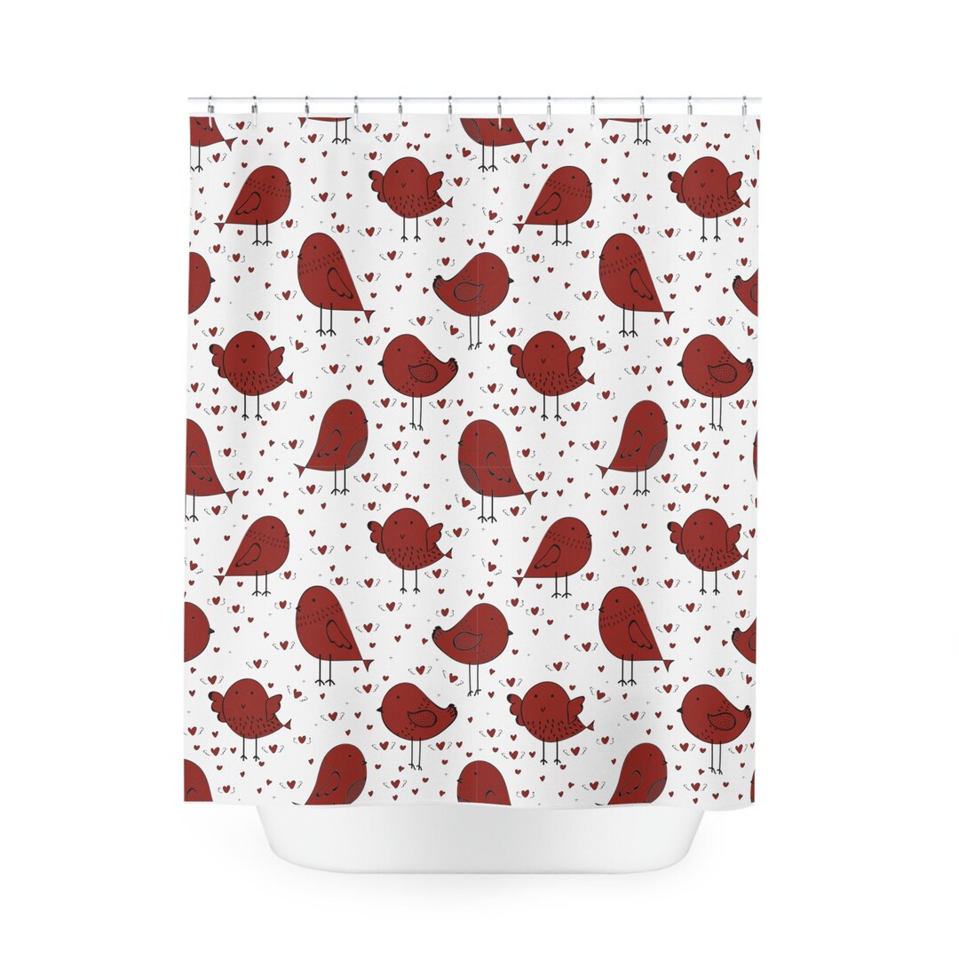 Animal Print Shower Curtain, Animal Print Bathroom Decor, Red Animal ...