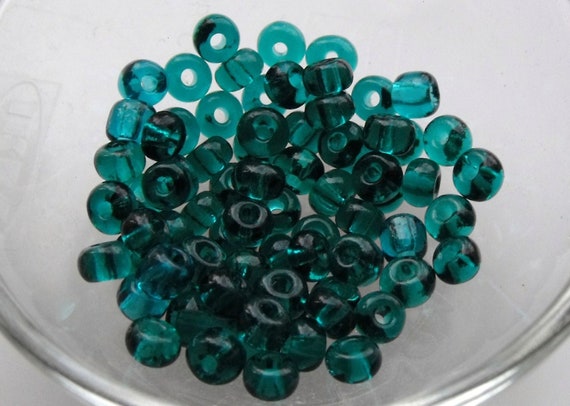 300 Black Silver Lined Czech Glass Seed Beads; Size 4mm