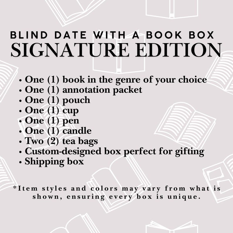 Blind Date Book Box Signature Edition | Mystery New or Used Book Gift Set image 4