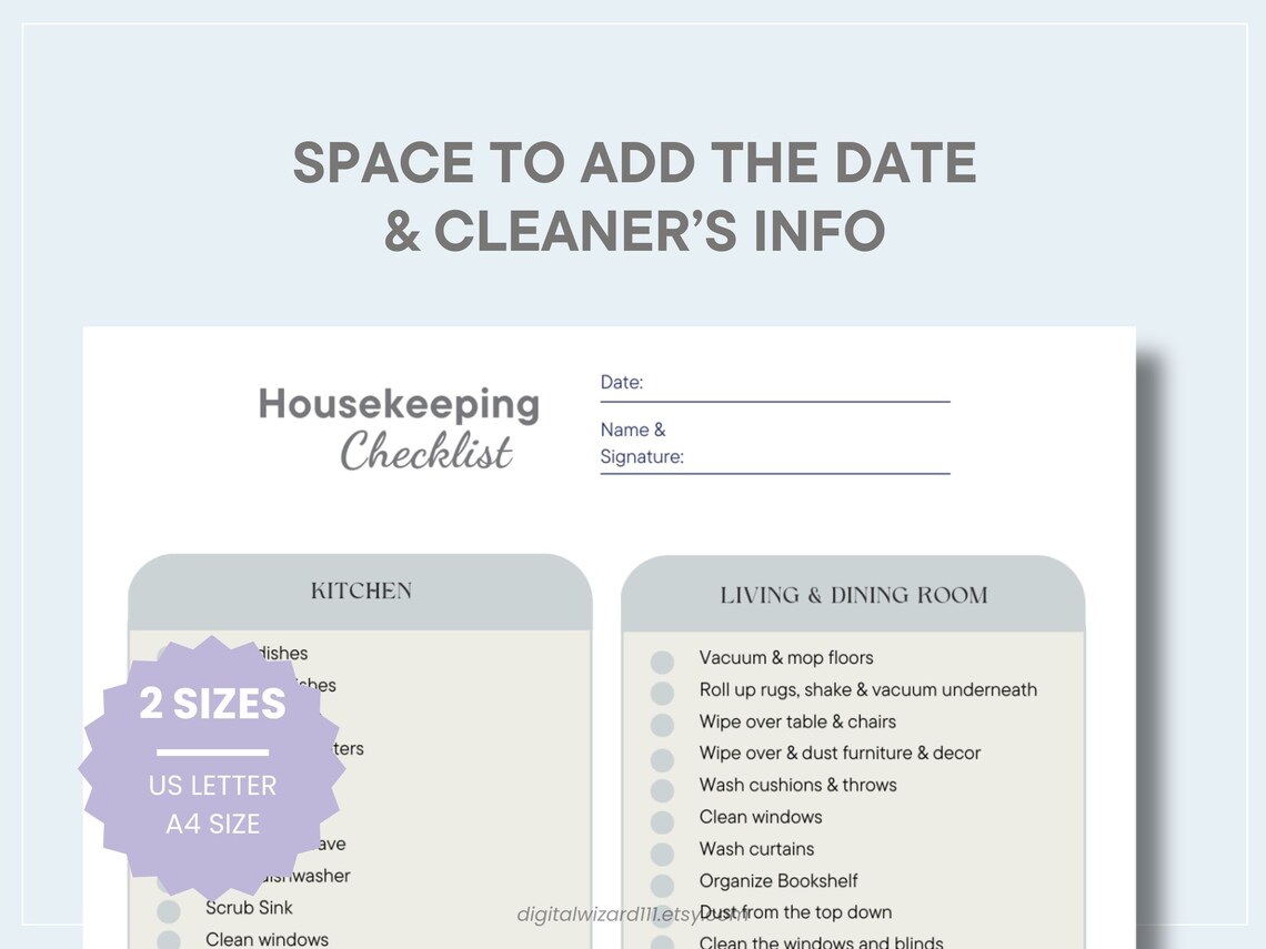 Printable Airbnb Cleaning Editable Template Cleaning Checklist Canva ...
