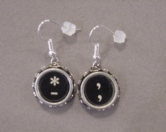 Typewriter Key Earrings STAR COMA Typewriter key Jewelry Earrings recycled jewelry steampunk jewelry