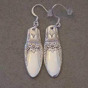 Spoon Jewelry Earrings 1937 FIRST LOVE Vintage Silver Spoon Earrings Silverware Jewelry image 1