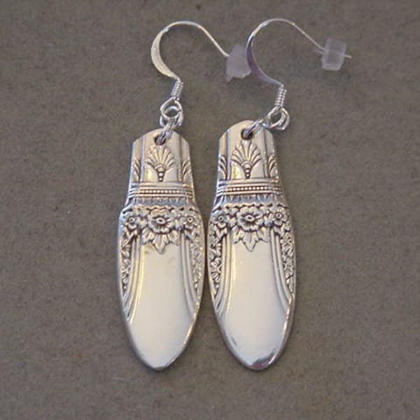 Spoon Jewelry Earrings 1937 FIRST LOVE Vintage Silver Spoon Earrings - Silverware Jewelry