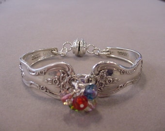 Spoon Bracelet 1951 Magnolia / Inspiration Cuff bracelet Spoon jewelry silverware jewelry recycled jewelry repurposed jewelry