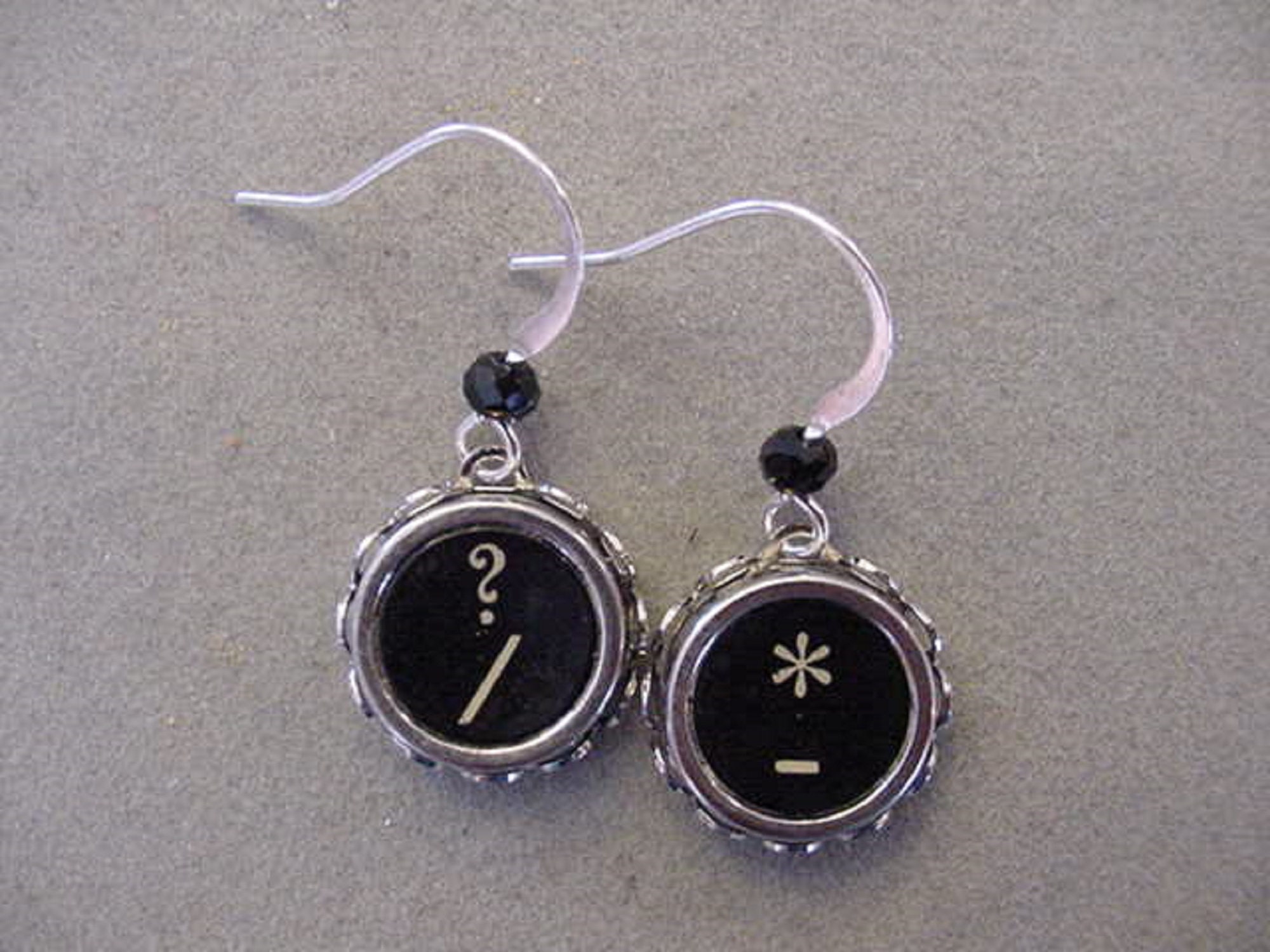 Typewriter Key Earrings Question Mark Back Slash Star Dash Typewriter ...