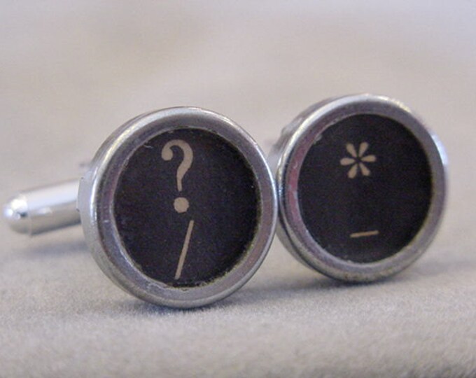 Vintage Typewriter Key Cufflinks QUESTION MARK STAR Men's Etsy