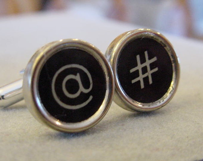 Vintage Typewriter Key Cuff Links HASHTAGE AT SIGN Men's Etsy