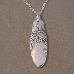 Spoon Jewelry Necklace 1937 FIRST LOVE Silver Spoon Pendant Necklace - Silverware necklace
