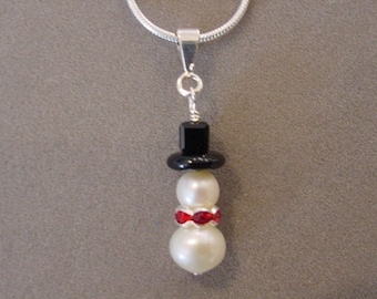 Imitation Pearl Snowman Stronger Braver Smarter Engraved Necklace Imitation Pearl Snowman Stronger Braver Smarter Engraved Necklace