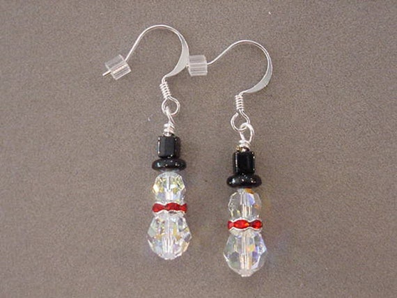 Crystal snowman earrings best sale