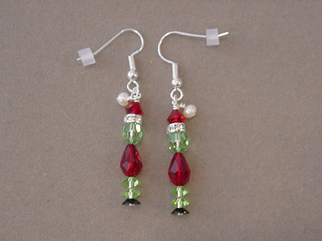 Crystal GRINCH EARRINGS Christmas Jewelry Made With Swarovski Crystals ...