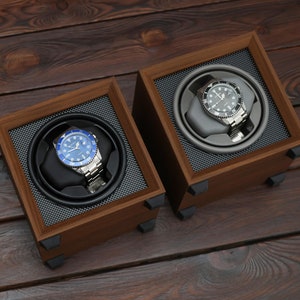 Gepersonaliseerde watchwinder | Horlogeopbergdoos Cadeau voor horlogeliefhebber | Kerstcadeau voor hem | Kerstcadeau zoon | Cadeau voor koppels voor hem
