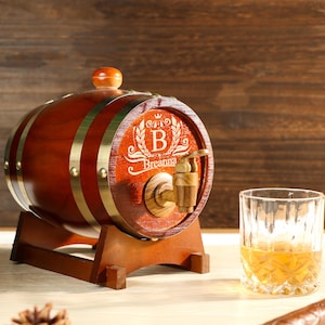 Personalized Engraved Whiskey Barrel 3L | Mini Wood Whiskey Barrel |Wedding Gift|Groomsmen Gift | Birthday Gift | Wood Barrel | Gift for Him
