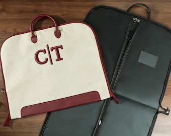 Custom Name Suit Bag,Groomsmen Gift,Leather Handle Suit Cover,Gift for Best Man,Oxford Cloth Suit Bag,Garment Bag for Him,Wedding Proposal