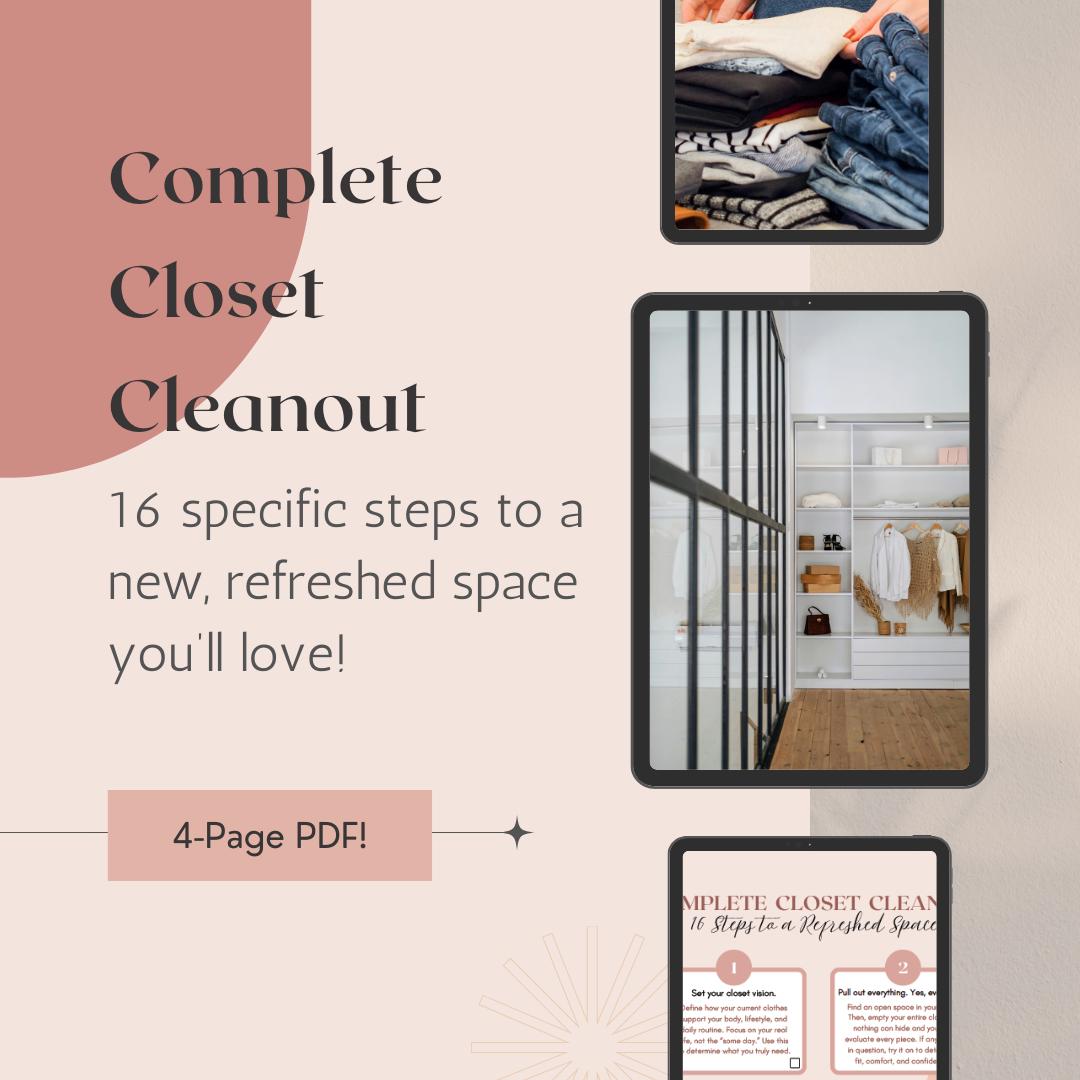 Complete Closet Cleanout (4-page PDF) | Declutter Wardrobe Inventory ...