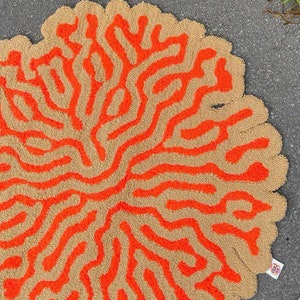 Abstract Tufted Rug / 100% Handmade Custom Rug / Psychodelic design, 3d tufted rug, Soft & Fluffy, Housewarming Gifts