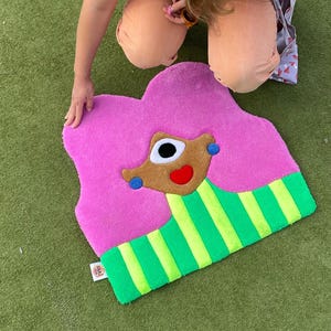 Cyclops Woman Rug / 100% Handmade Rug / Tufted Wall Decor, 3d Tufted Tug, Soft & Fluffy, Housewarming Gifts