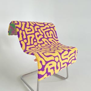 Abstract Colorful Living Room Carpet / 100% Handmade / Modern Living Room Rug, Soft and Aesthetic, Handmade Gift
