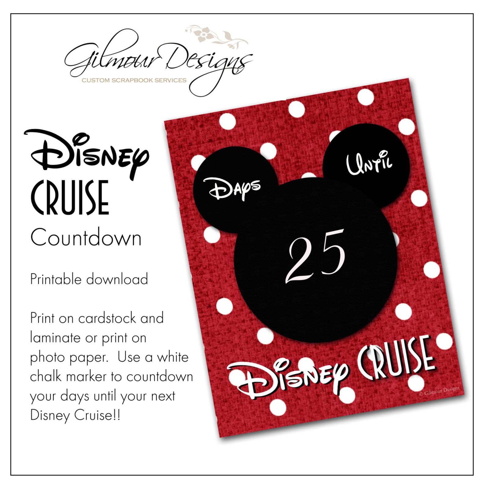 Disney Cruise Countdown Printable - Etsy