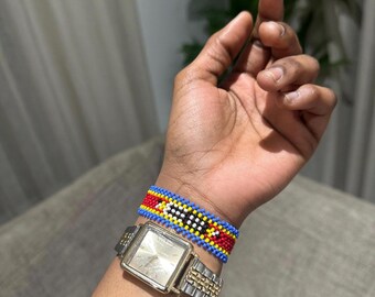 Eswatini • Swaziland • Flag Bracelet • Custom Bracelets • Personalized Birthday Gift • AfroCrafted