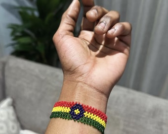 Ethiopia Flag Bracelet • Custom Bracelets • Personalized Birthday Gift • AfroCrafted