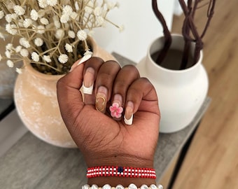 Liberia Flag Slim Bracelet • Custom Slim Bracelets • Personalized Birthday Gift • AfroCrafted