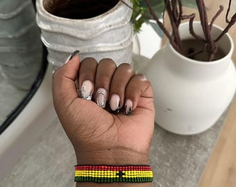 Ghana Flag Bracelet • Adjustable • Customisable Bracelets • Personalized Birthday Gift •