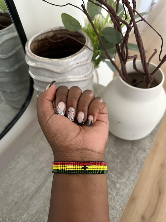 Ghana Flag Bracelet • Adjustable • Customisable Bracelets • Personalized Birthday Gift •