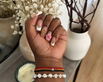 Uganda Flag Slim Bracelet • Custom Slim Bracelets • Personalized Birthday Gift • AfroCrafted