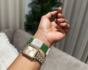 Nigeria Flag Bracelet • Custom Bracelets • Personalized Birthday Gift • AfroCrafted