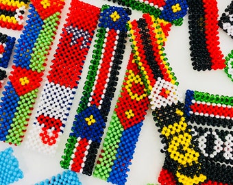 Customisable Flag Bracelets • Custom Bracelets • Name Bracelet • Personalized Birthday Gift • Customised Beaded Bracelet - AfroCrafted