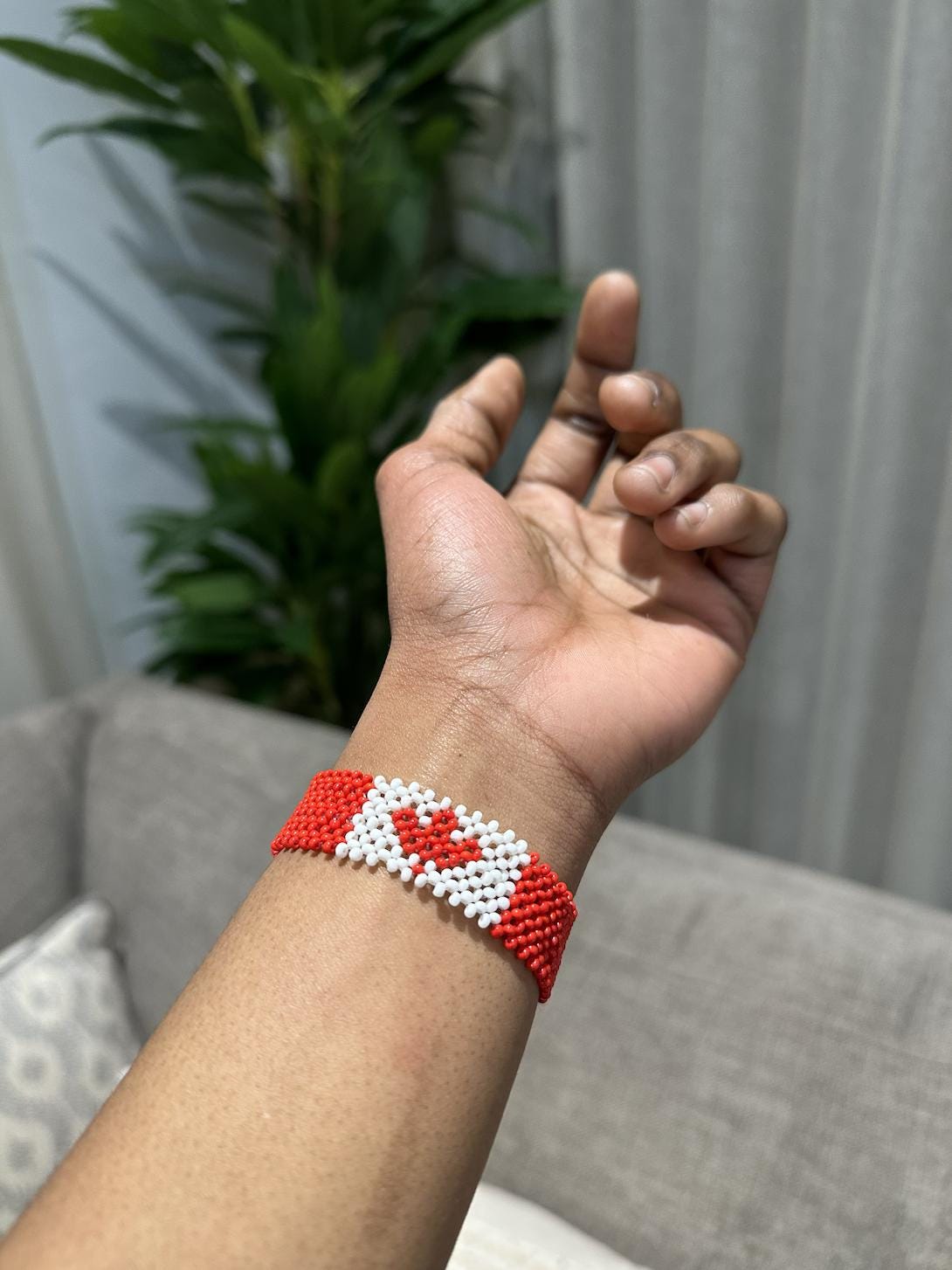 Canada Flag Bracelet • Custom Beaded Bracelets • Personalized Birthday Gift
