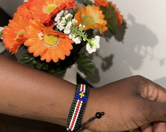 South Sudan Flag Bracelet • Adjustable • Customisable Bracelets • Personalized Birthday Gift •