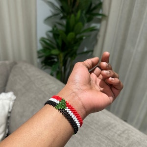 Sudan Flag Bracelet • Custom Bracelets • Personalized Birthday Gift • AfroCrafted