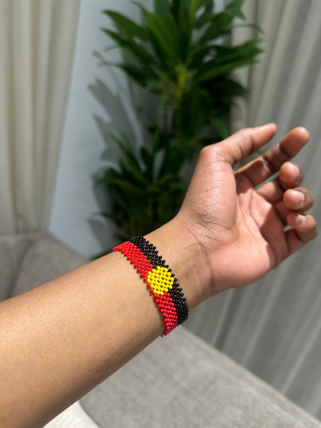 Aboriginal Flag Bracelet Custom Beaded Bracelets Personalized Birthday Gift Etsy