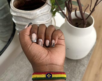 Ethiopia Flag Bracelet • Adjustable • Customisable Bracelets • Personalized Birthday Gift •