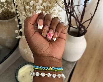 Rwanda Flag Slim Bracelet • Slim Custom Bracelets • Personalized Birthday Gift • AfroCrafted