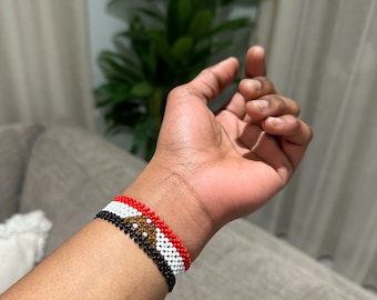 Armband met Egyptische vlag • Aangepaste armbanden • Gepersonaliseerd verjaardagscadeau • AfroCrafted