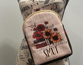 Handmade Reading Girl crossbody bag. 7 3/4 X 9 1/2 inches.