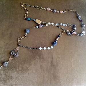 Vintage Beaded Long Chain Necklace image 1