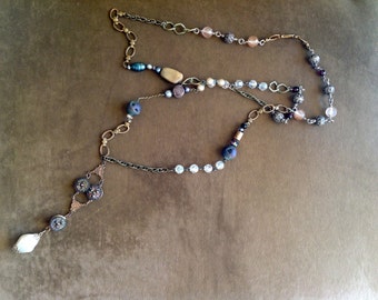 Vintage Beaded Long Chain Necklace