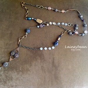 Vintage Beaded Long Chain Necklace image 2