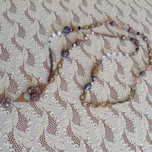 Vintage Beaded Long Chain Necklace image 5